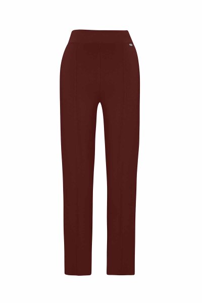 Slim Fit Knitted Burgundy Pants - 1