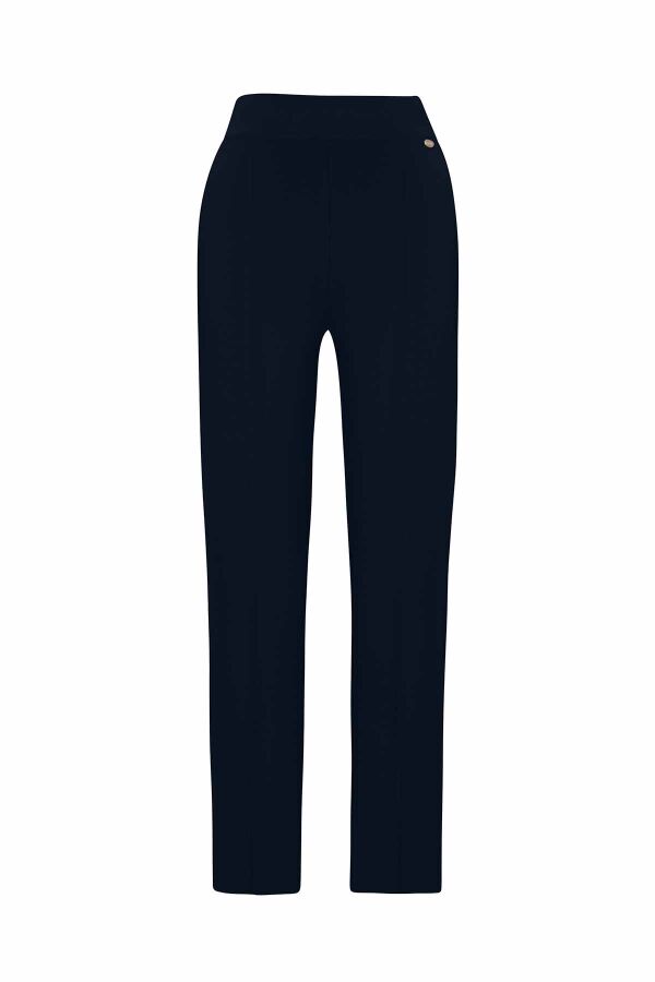 Slim Fit Knitted Navy Pants - 1
