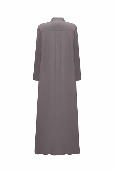 Solid Color Linen Shirt Dress with Pockets - 8