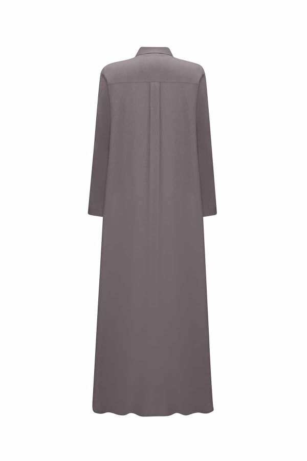 Solid Color Linen Shirt Dress with Pockets - 8