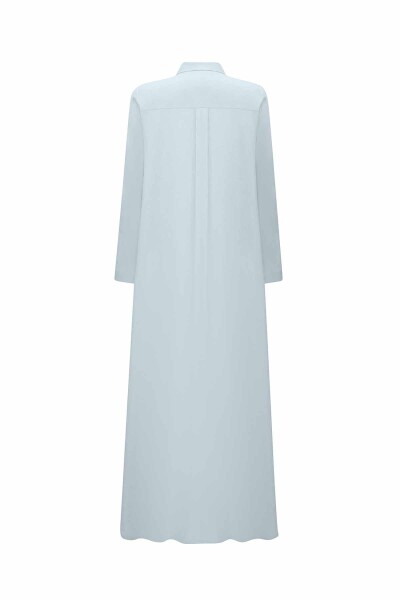 Solid Color Linen Shirt Dress with Pockets - 10