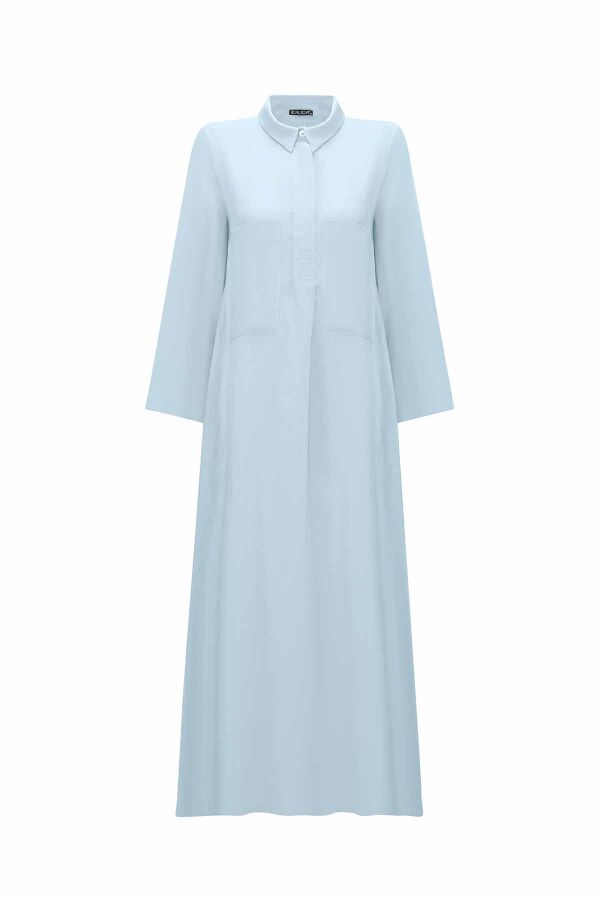 Solid Color Linen Shirt Dress with Pockets - 9