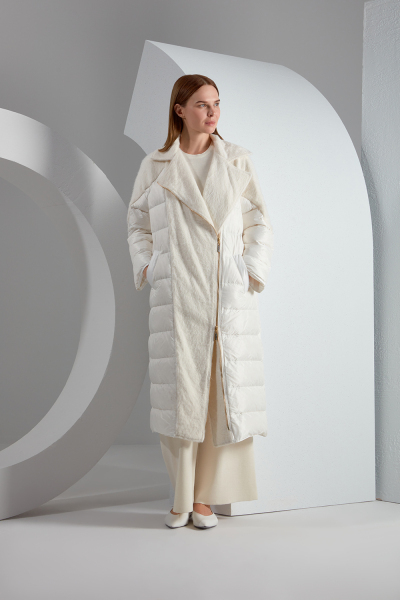 T23K-8017 Yumoş İp Detaylı Şişme Mont ECRU - MISS DALIDA