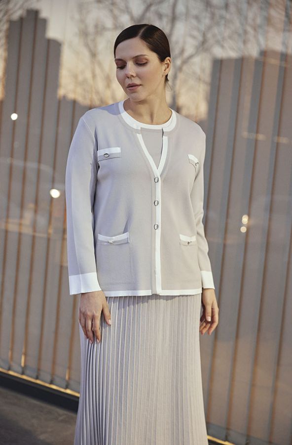 T23Y-2012 Triko Plise Etek - Elegant