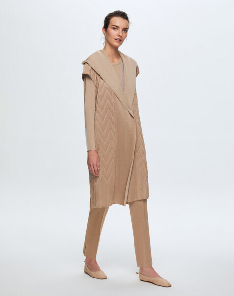 T24K-1001 Kapitone Kapişonlu Yelek PENNA-DARK BLUE - 5