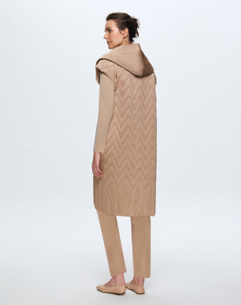 T24K-1001 Kapitone Kapişonlu Yelek PENNA-DARK BLUE - 8