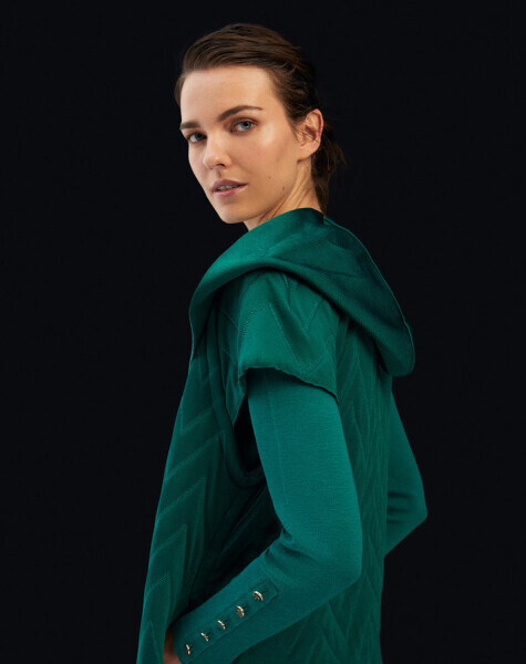 T24K-1001 Kapitone Kapişonlu Yelek PENNA-DARK BLUE - 10