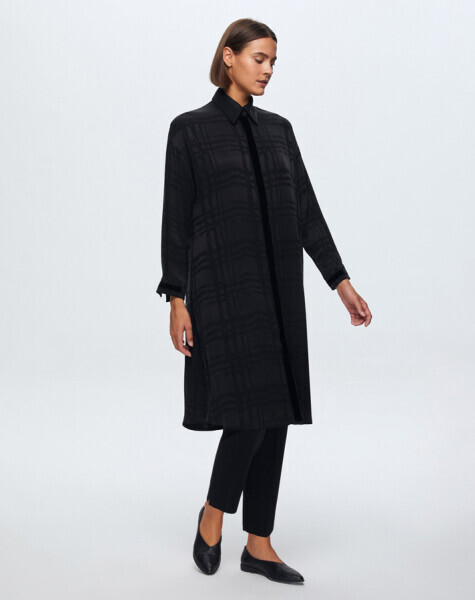 Jakarlı Kupro Siyah Gömlek - MISS DALIDA (1)