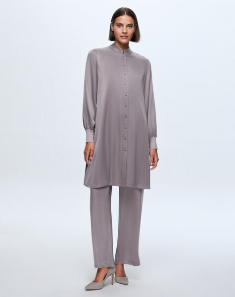 T24K-3001 Hakim Yaka Kupro Gömlek ANTHRACITE - 1