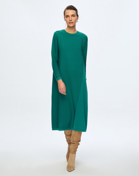T24K-4001 Fitilli Triko Elbise - 1