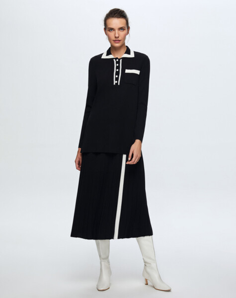 T24K-6021 Erkek Yaka Triko Tunik - 14