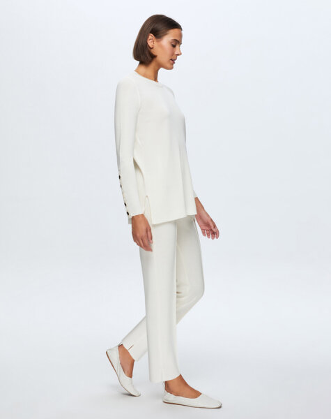 T24K-7000 Dar Paça Triko Pantolon FEDE-ECRU - 2