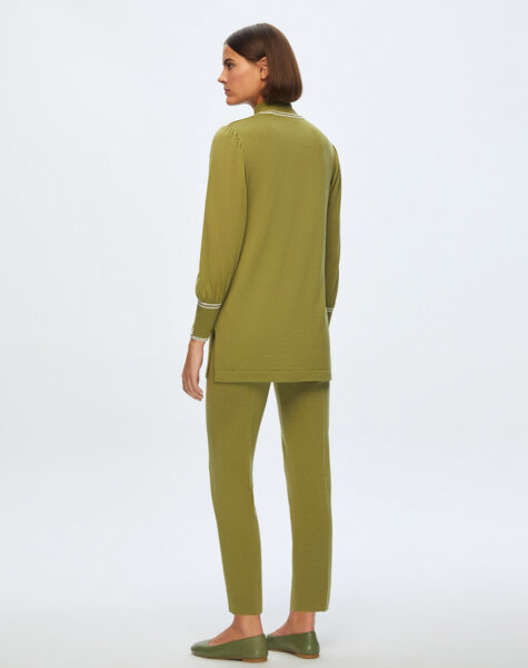 T24K-7000 Dar Paça Triko Pantolon FİABA-OLİVE - 2