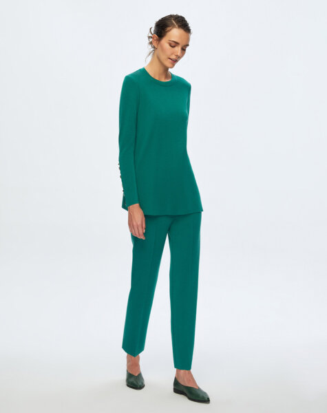 T24K-7000 Dar Paça Triko Pantolon FOTO-EMERALD 