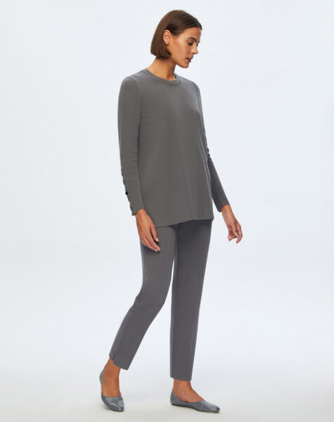 T24K-7000 Dar Paça Triko Pantolon OMERO-DARK GREY 