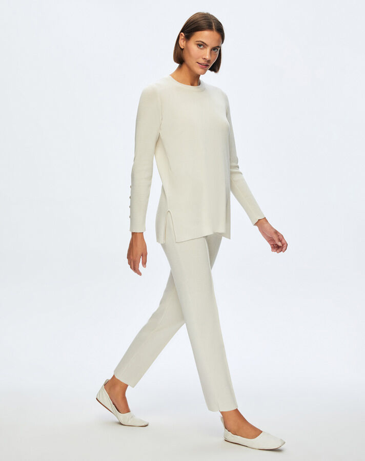 T24K-7000 Dar Paça Triko Pantolon RAME-BONE - 1