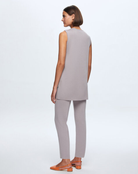 T24K-7000 Dar Paça Triko Pantolon TERRA-MİLKY - 2