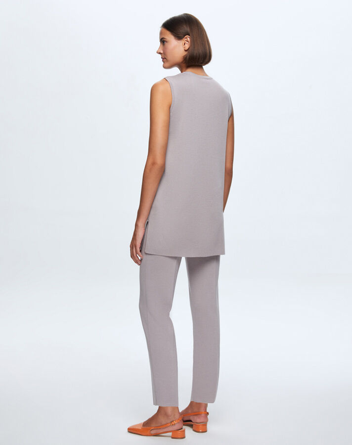 T24K-7000 Dar Paça Triko Pantolon TERRA-MİLKY - 2