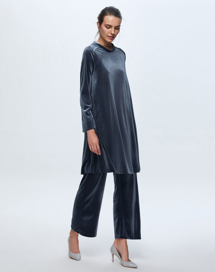 T24K-7005 Kadife Bol Paça Pantolon - 5