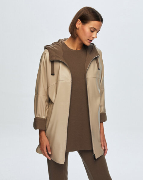 T24K-8006 Triko Astarlı Deri Ceket BEİGE - MISS DALIDA (1)