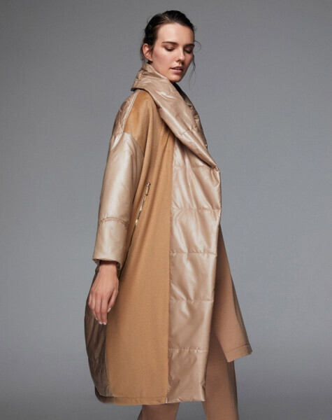 T24K-8027 Triko Detaylı Yağmurluk Mont CAMEL - 10