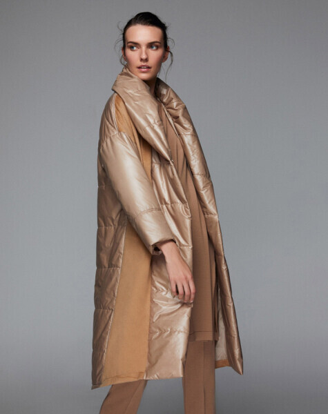 T24K-8027 Triko Detaylı Yağmurluk Mont CAMEL - 14