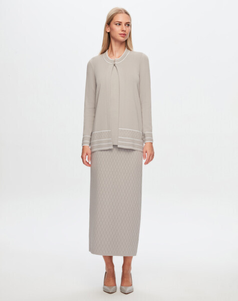 T24Y-2013 Ajurlu Baklavalı Triko Etek 1099-DARK GREY - 32