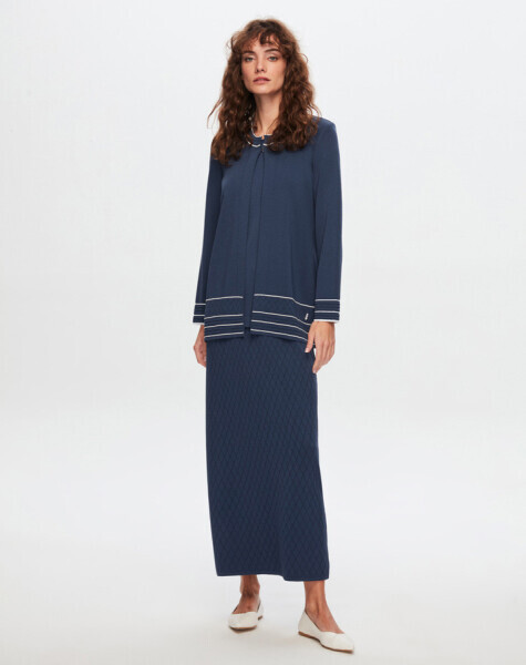 T24Y-2013 Ajurlu Baklavalı Triko Etek 1499-SMOKE - 27