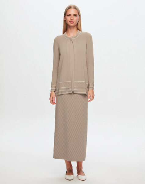 T24Y-2013 Ajurlu Baklavalı Triko Etek BLACK - 6