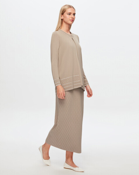 T24Y-2013 Ajurlu Baklavalı Triko Etek BLACK - 7