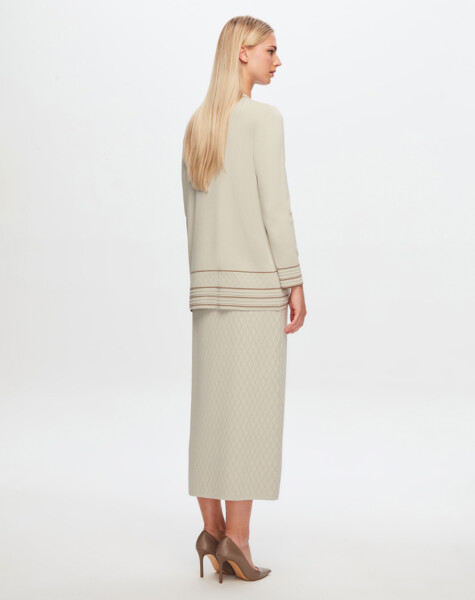 T24Y-2013 Openwork Checkered Knitwear Skirt - 11