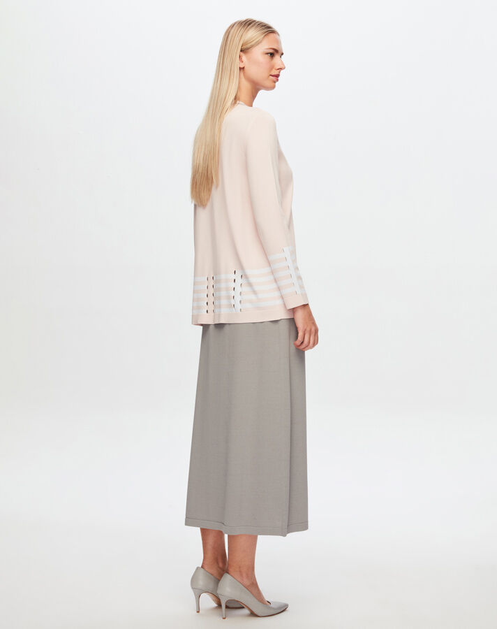 T24Y-2018 Solid Color Knitwear Flared Skirt - 2