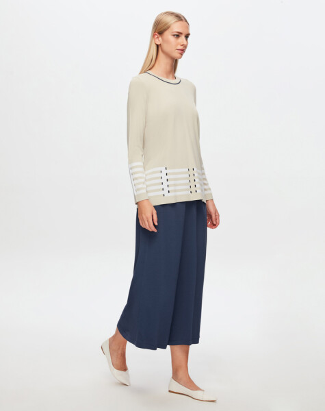 T24Y-2018 Solid Color Knitwear Flared Skirt - 4