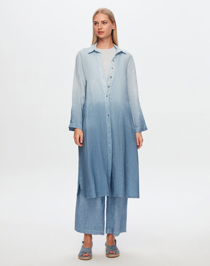 T24Y-3000 Gradient Long Linen Shirt - 4