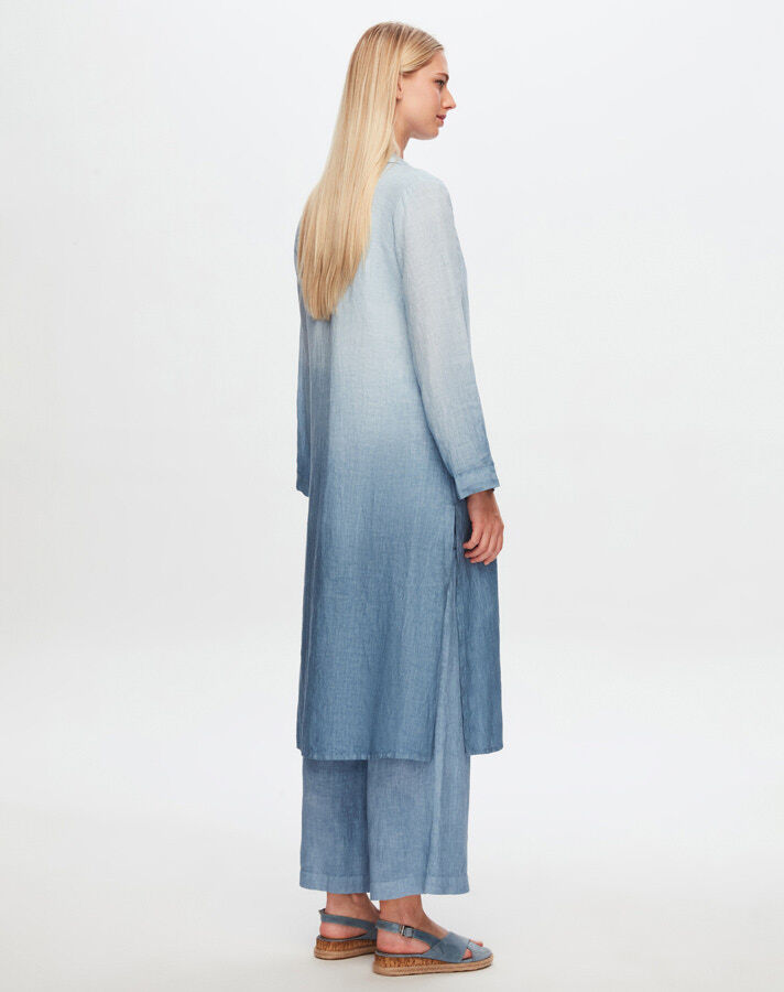 T24Y-3000 Gradient Long Linen Shirt - 5
