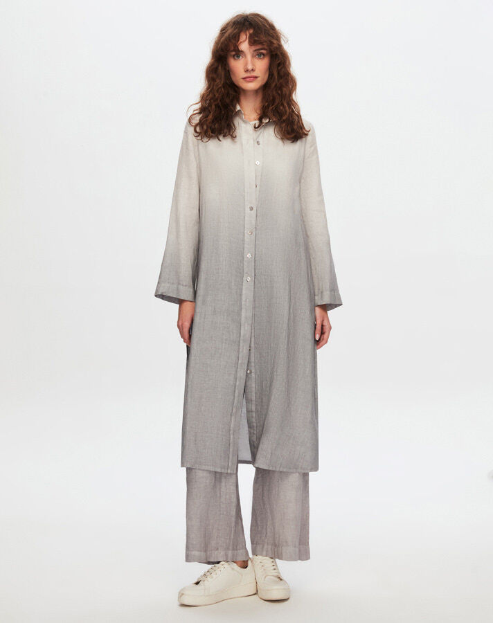 T24Y-3000 Gradient Long Linen Shirt - 8