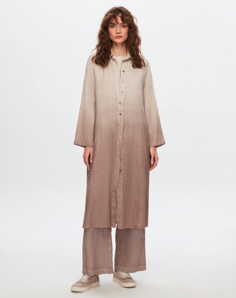 T24Y-3000 Gradient Long Linen Shirt - 10