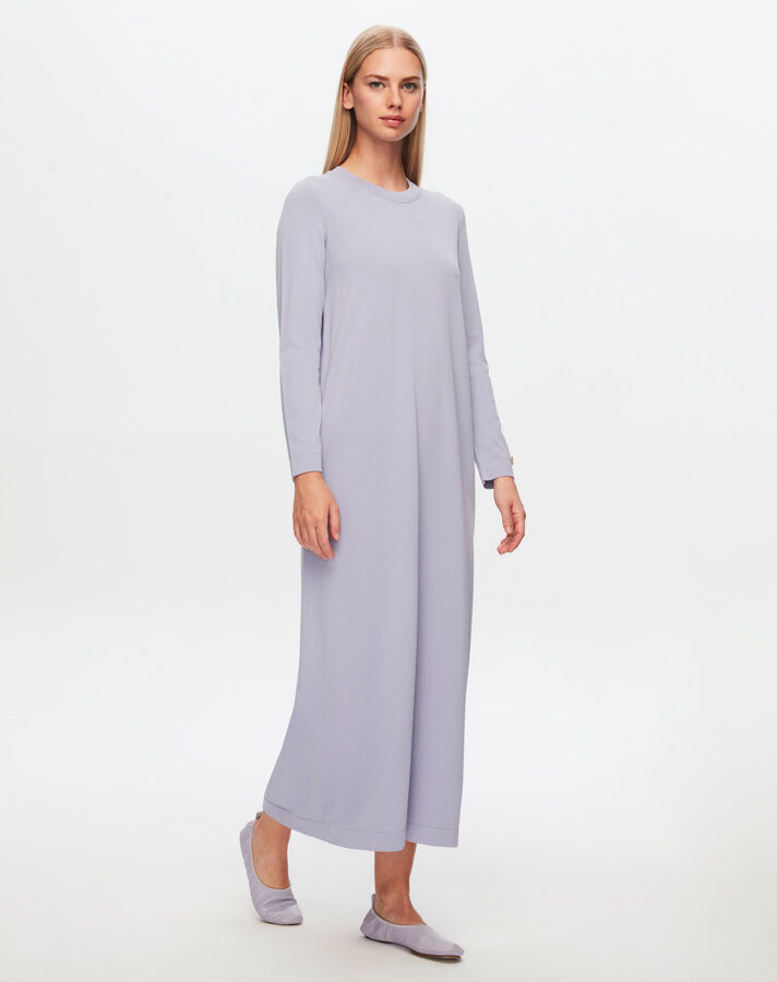 T24Y-4008 Solid Color Long Sleeve Dress - 4