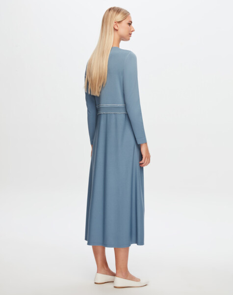 Knitwear Linen Pocket Long Dress - 2