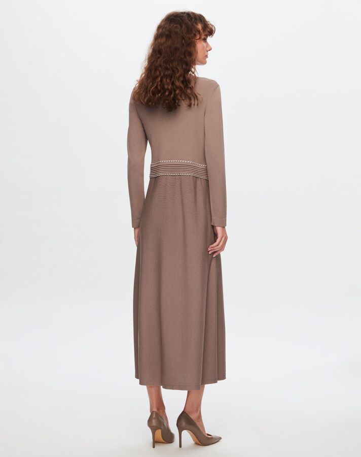Knitwear Linen Pocket Long Dress - 10