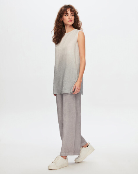 T24Y-6044 Sleeveless Gradient Linen Tunic - 8