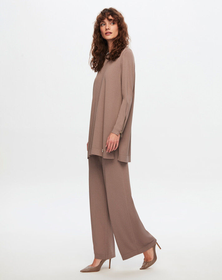 T24Y-7001 Wide Leg Knitwear Trousers - 1