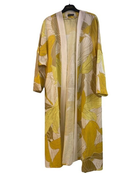 T24Y-8033 Desenli Kaftan Ceket OLİVE 