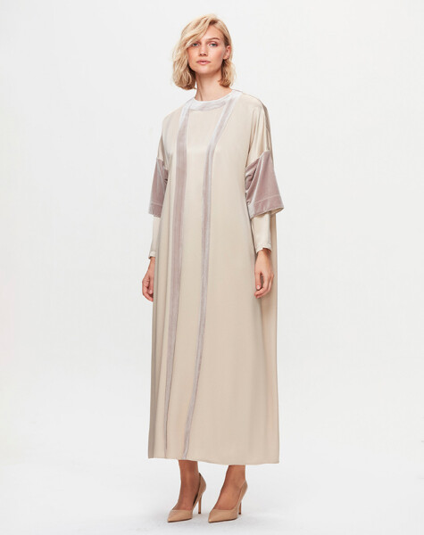 T25K-0007 İç Elbiseli Kaftan - 1