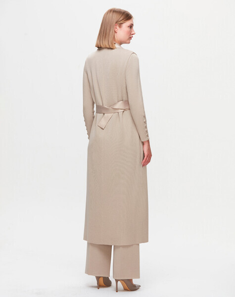 T25K-1000 Cupro Detaylı Triko Yelek 8YR71-STONE - 3