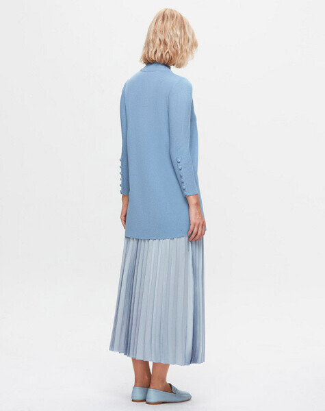 T25K-2000 Plisoley Düz Renk Açık Mavi Etek - 3