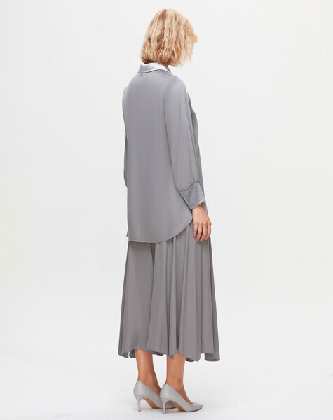 T25K-2005 Cupro Kloş Viale Gri Etek - MISS DALIDA (1)