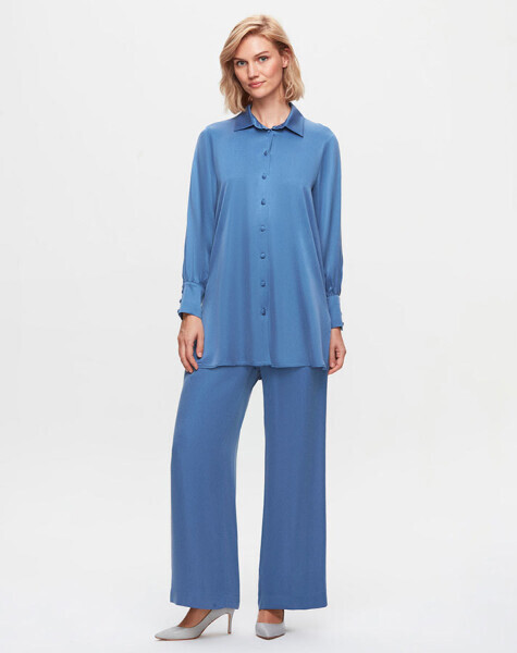 T25K-3001 Cupro Gömlek BLUE 