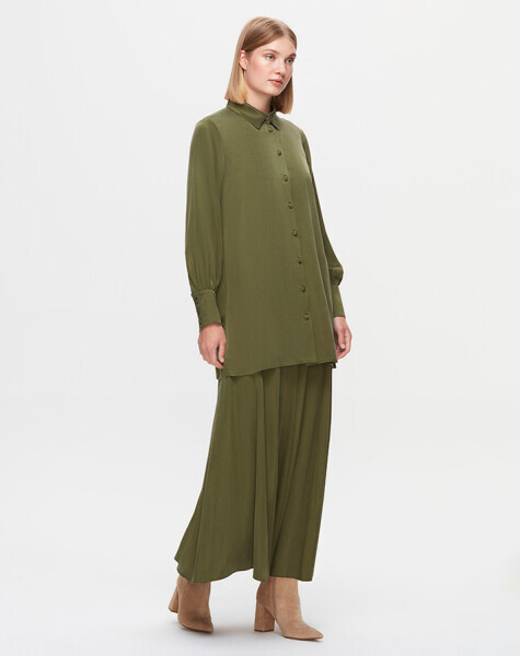 T25K-3001 Cupro Gömlek GREEN - 2