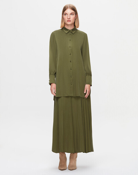T25K-3001 Cupro Gömlek GREEN 
